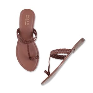 MOHUK Round Open Toe Kolhapuri Style Flat Sandals for Women